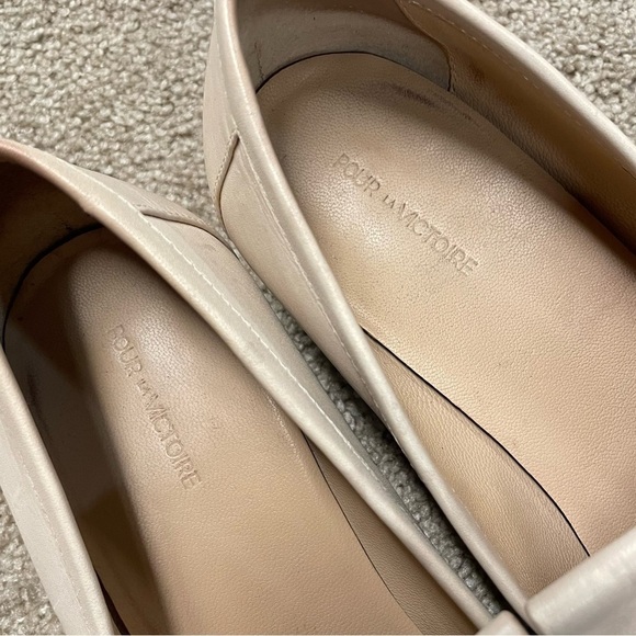 Pour La Victoire Ivory/Cream Tegan Bow Loafer Leather Classic Chic size 8 - Picture 9 of 13